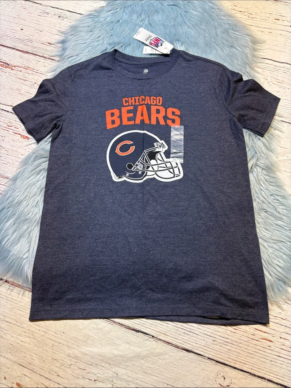 NWT Chicago Bears Kids Navy Blue Graphic Short Tee sz XL